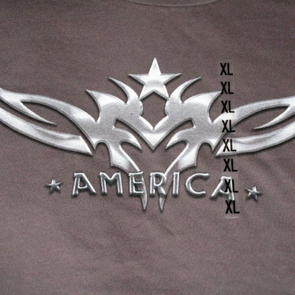 America Chrome-look design Unisex XL Gray Short-sleeve crewneck T-shirt NWT